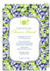 Blue Floral on Green Invitations Image 1 of 7